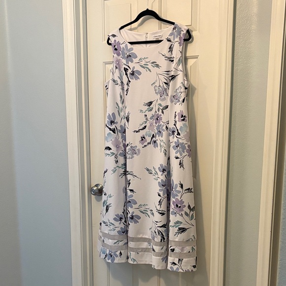 CALVIN KLEIN Floral Print Classic Fit & Flare Dress Size 20W - Picture 1 of 6